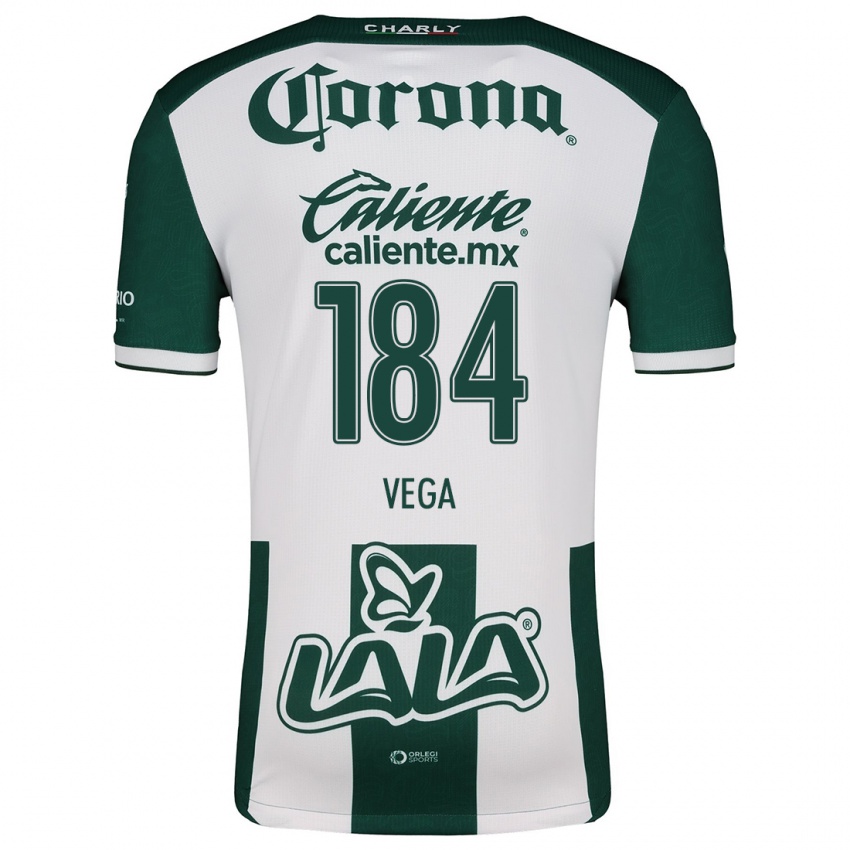 Niño Camiseta Luis Vega #184 Verde Blanco 1ª Equipación 2024/25 La Camisa Chile