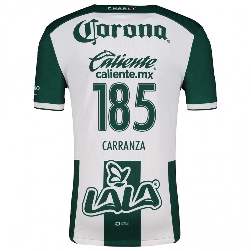 Niño Camiseta Héctor Carranza #185 Verde Blanco 1ª Equipación 2024/25 La Camisa Chile