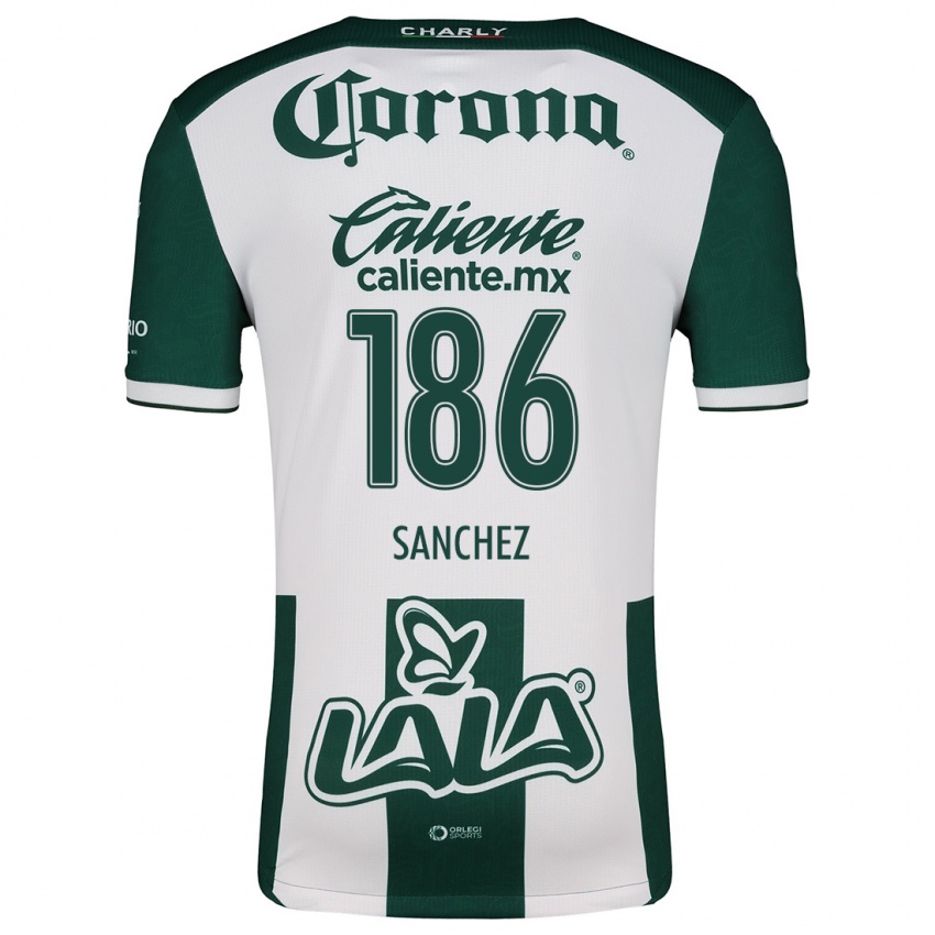 Niño Camiseta David Sánchez #186 Verde Blanco 1ª Equipación 2024/25 La Camisa Chile