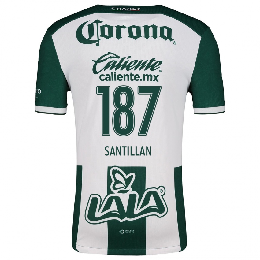 Niño Camiseta Emilio Santillán #187 Verde Blanco 1ª Equipación 2024/25 La Camisa Chile