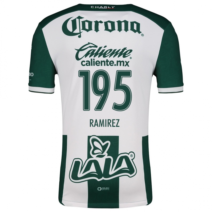 Niño Camiseta Jesús Ramírez #195 Verde Blanco 1ª Equipación 2024/25 La Camisa Chile