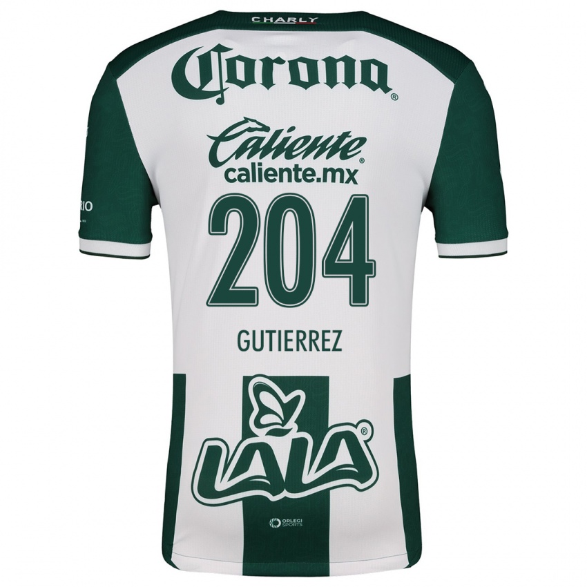 Niño Camiseta Gabriel Gutiérrez #204 Verde Blanco 1ª Equipación 2024/25 La Camisa Chile