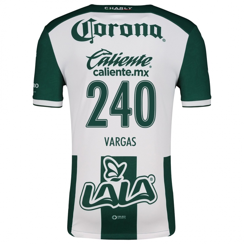 Niño Camiseta Diego Vargas #240 Verde Blanco 1ª Equipación 2024/25 La Camisa Chile