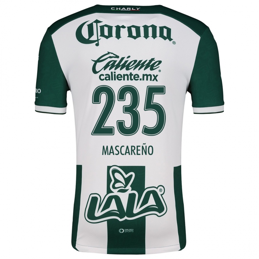 Niño Camiseta Luis Mascareño #235 Verde Blanco 1ª Equipación 2024/25 La Camisa Chile