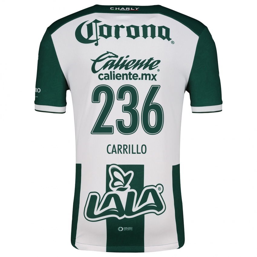 Niño Camiseta Fernando Carrillo #236 Verde Blanco 1ª Equipación 2024/25 La Camisa Chile