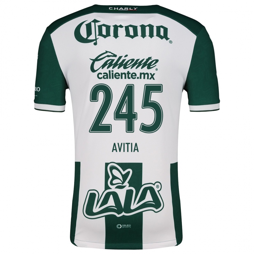 Niño Camiseta Samuel Avitia #245 Verde Blanco 1ª Equipación 2024/25 La Camisa Chile