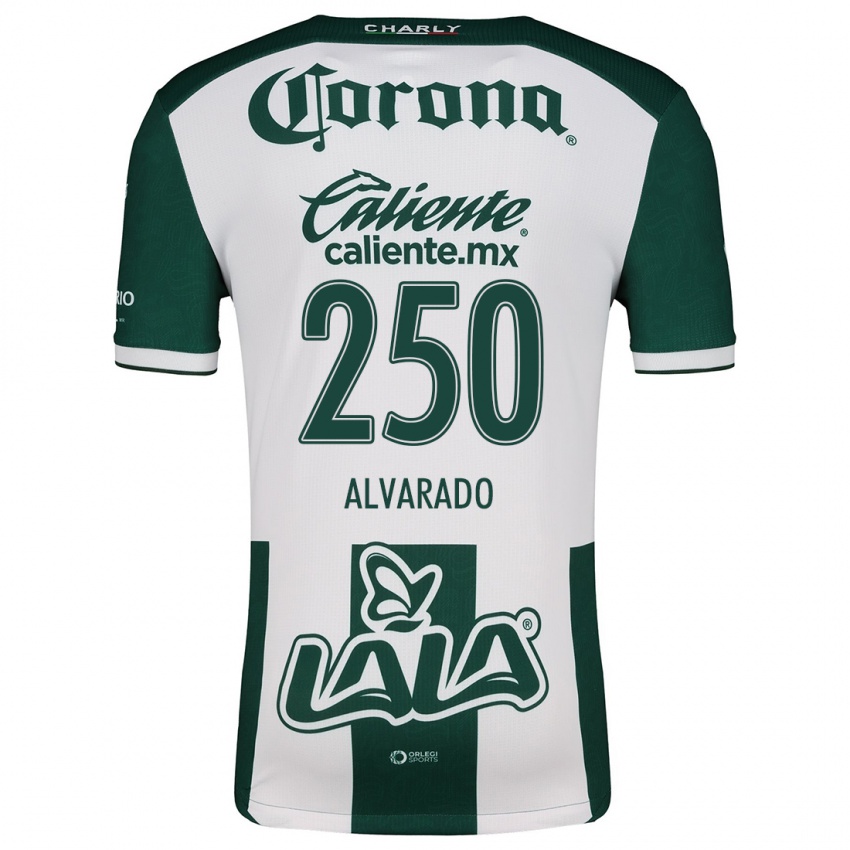 Niño Camiseta Edwin Alvarado #250 Verde Blanco 1ª Equipación 2024/25 La Camisa Chile