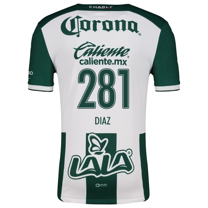 Niño Camiseta Didier Díaz #281 Verde Blanco 1ª Equipación 2024/25 La Camisa Chile