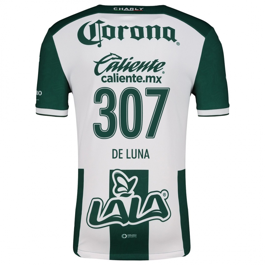 Niño Camiseta Eduardo De Luna #307 Verde Blanco 1ª Equipación 2024/25 La Camisa Chile