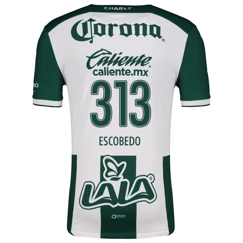 Niño Camiseta Rodrigo Escobedo #313 Verde Blanco 1ª Equipación 2024/25 La Camisa Chile