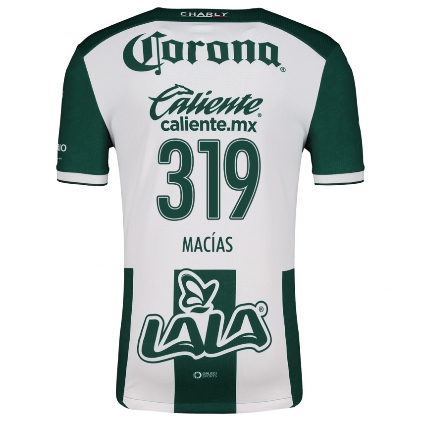 Niño Camiseta Jesús Macías #319 Verde Blanco 1ª Equipación 2024/25 La Camisa Chile