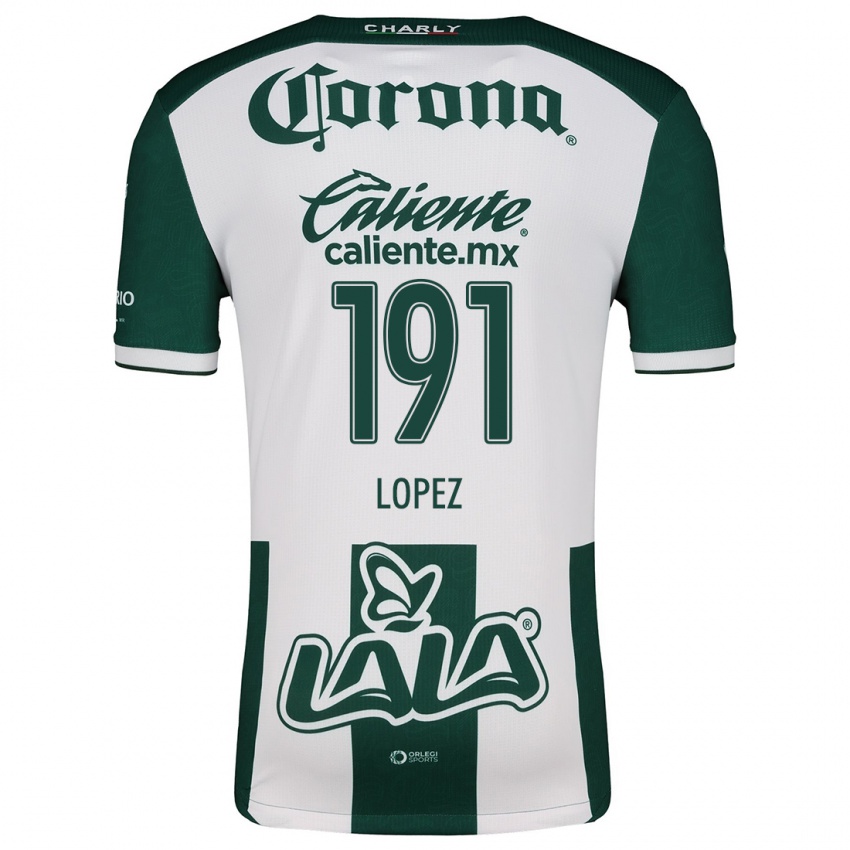 Niño Camiseta Carlos López #191 Verde Blanco 1ª Equipación 2024/25 La Camisa Chile