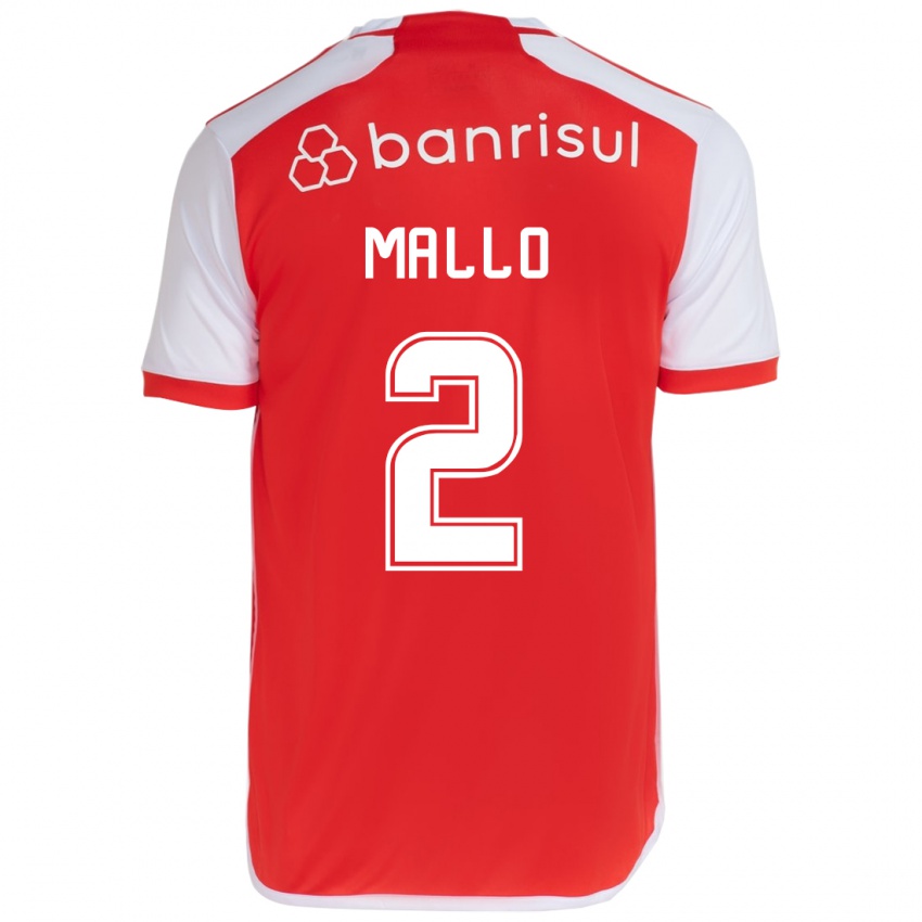 Niño Camiseta Hugo Mallo #2 Rojo Blanco 1ª Equipación 2024/25 La Camisa Chile