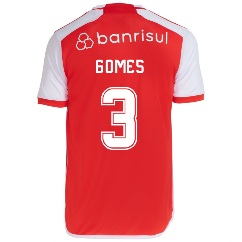 Niño Camiseta Igor Gomes #3 Rojo Blanco 1ª Equipación 2024/25 La Camisa Chile