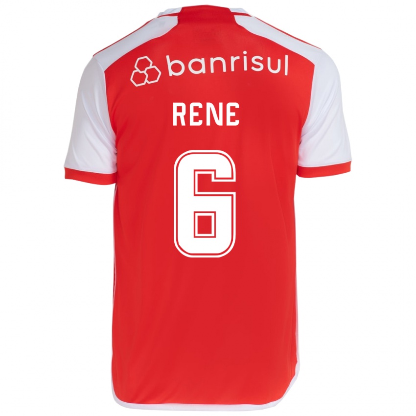 Niño Camiseta Rene #6 Rojo Blanco 1ª Equipación 2024/25 La Camisa Chile