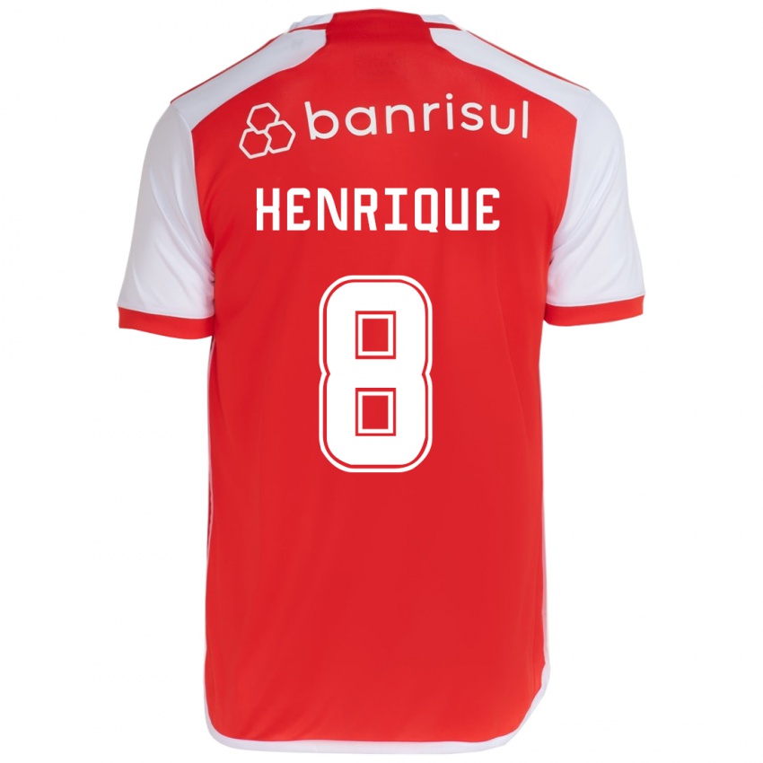 Niño Camiseta Bruno Henrique #8 Rojo Blanco 1ª Equipación 2024/25 La Camisa Chile