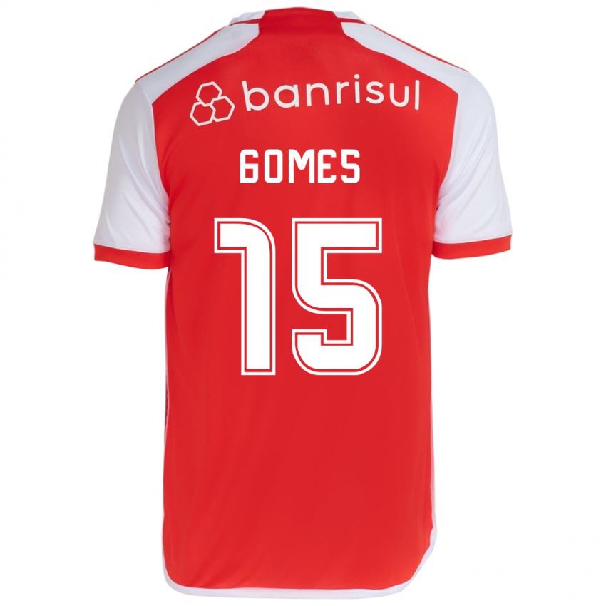 Niño Camiseta Bruno Gomes #15 Rojo Blanco 1ª Equipación 2024/25 La Camisa Chile