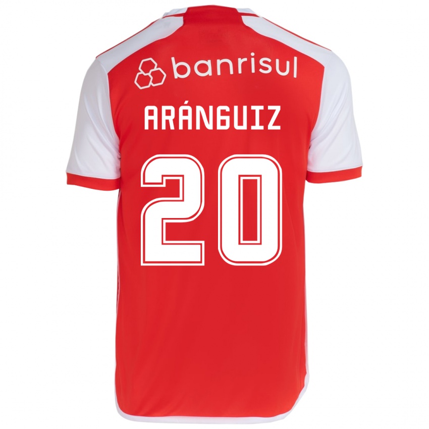 Niño Camiseta Charles Aránguiz #20 Rojo Blanco 1ª Equipación 2024/25 La Camisa Chile