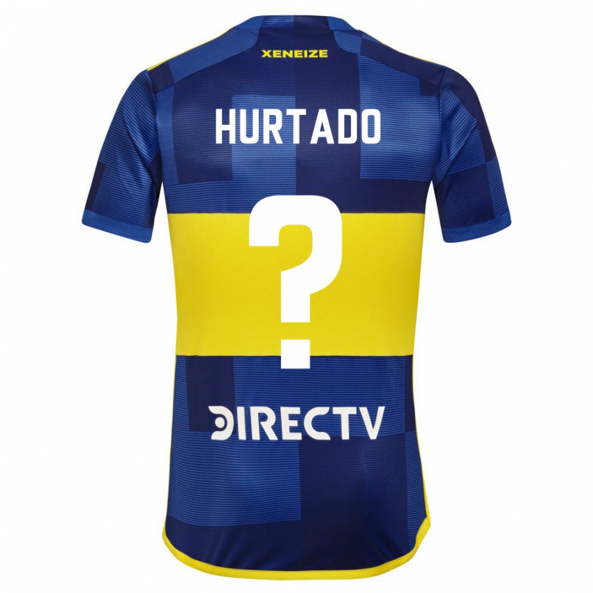 Niño Camiseta Jan Hurtado #0 Azul Amarillo 1ª Equipación 2024/25 La Camisa Chile