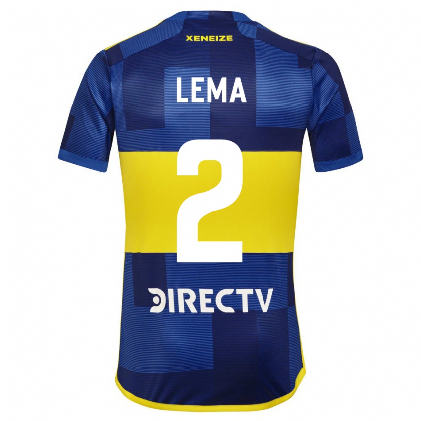 Niño Camiseta Cristian Lema #2 Azul Amarillo 1ª Equipación 2024/25 La Camisa Chile