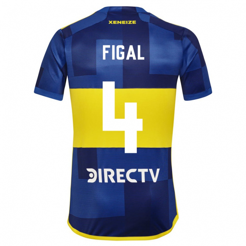 Niño Camiseta Nicolas Figal #4 Azul Amarillo 1ª Equipación 2024/25 La Camisa Chile