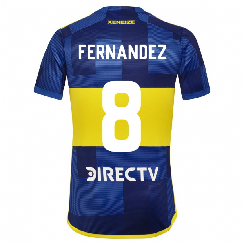 Niño Camiseta Guillermo Fernandez #8 Azul Amarillo 1ª Equipación 2024/25 La Camisa Chile