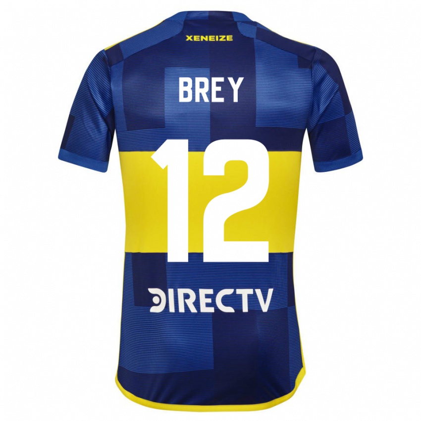 Niño Camiseta Leandro Brey #12 Azul Amarillo 1ª Equipación 2024/25 La Camisa Chile