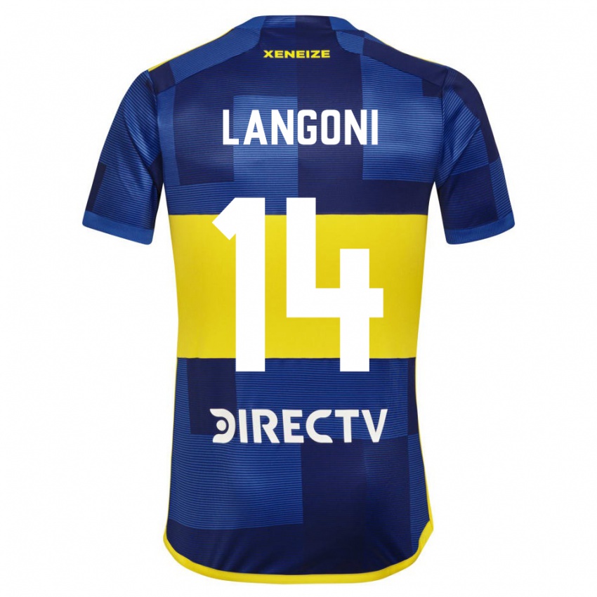 Niño Camiseta Luca Langoni #14 Azul Amarillo 1ª Equipación 2024/25 La Camisa Chile