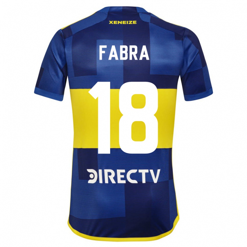 Niño Camiseta Frank Fabra #18 Azul Amarillo 1ª Equipación 2024/25 La Camisa Chile