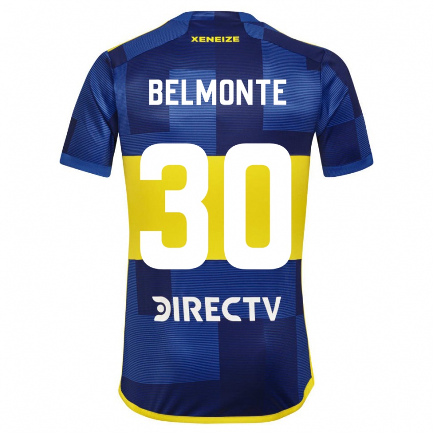 Niño Camiseta Tomás Belmonte #30 Azul Amarillo 1ª Equipación 2024/25 La Camisa Chile