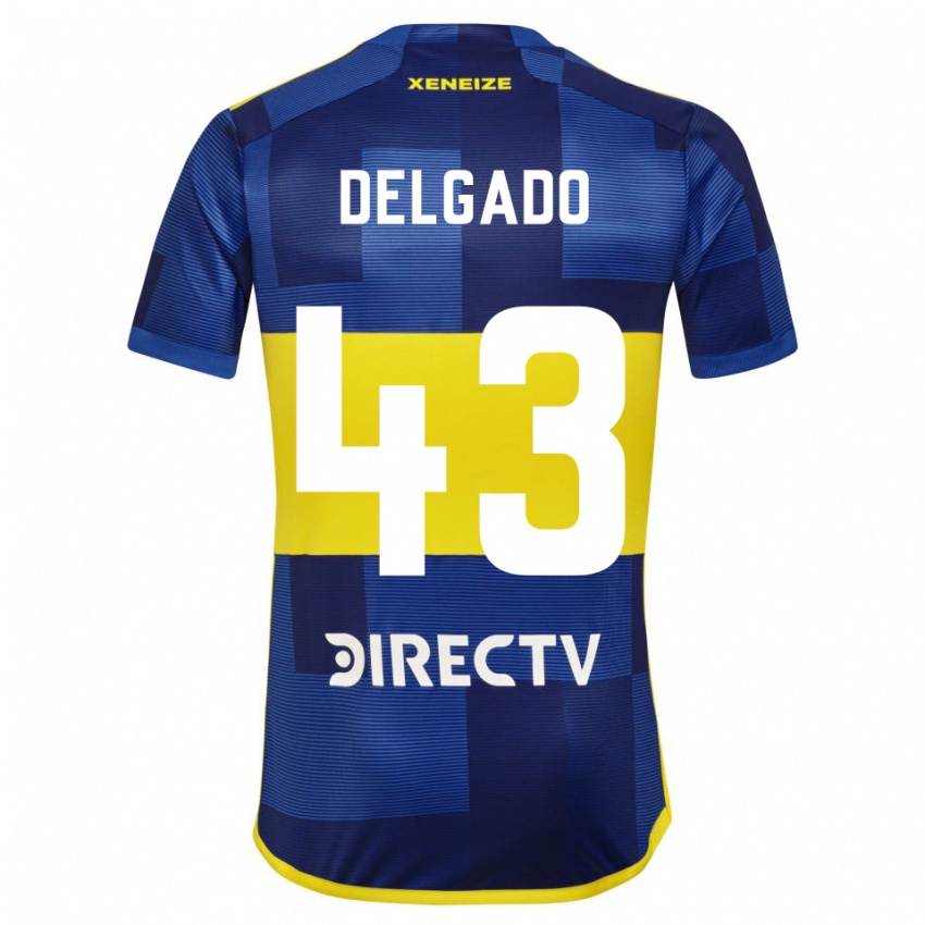 Niño Camiseta Milton Delgado #43 Azul Amarillo 1ª Equipación 2024/25 La Camisa Chile