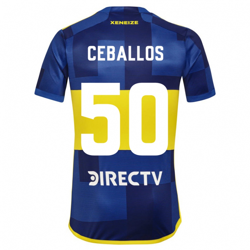 Niño Camiseta Julián Ceballos #50 Azul Amarillo 1ª Equipación 2024/25 La Camisa Chile