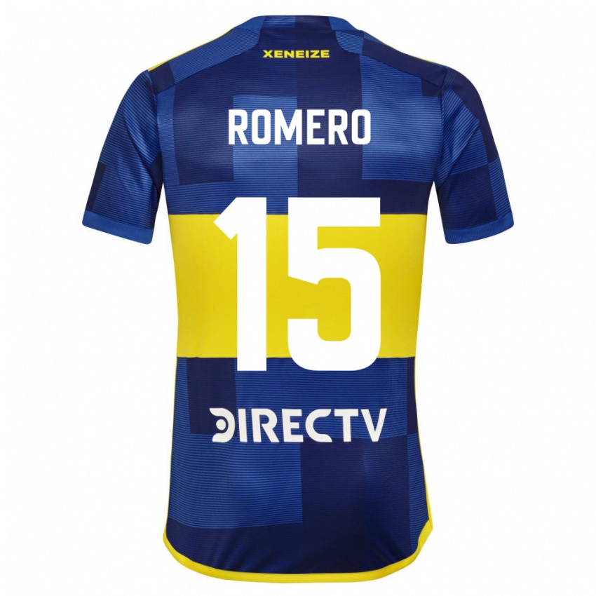 Niño Camiseta Alejo Romero #15 Azul Amarillo 1ª Equipación 2024/25 La Camisa Chile