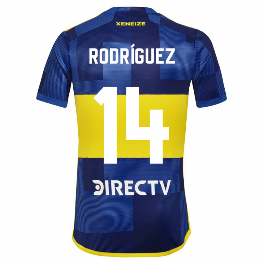 Niño Camiseta Isaías Rodríguez #14 Azul Amarillo 1ª Equipación 2024/25 La Camisa Chile