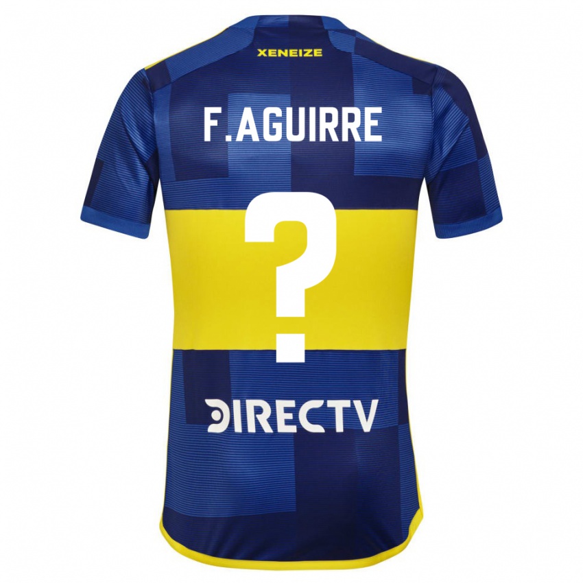 Niño Camiseta Federico Aguirre #0 Azul Amarillo 1ª Equipación 2024/25 La Camisa Chile