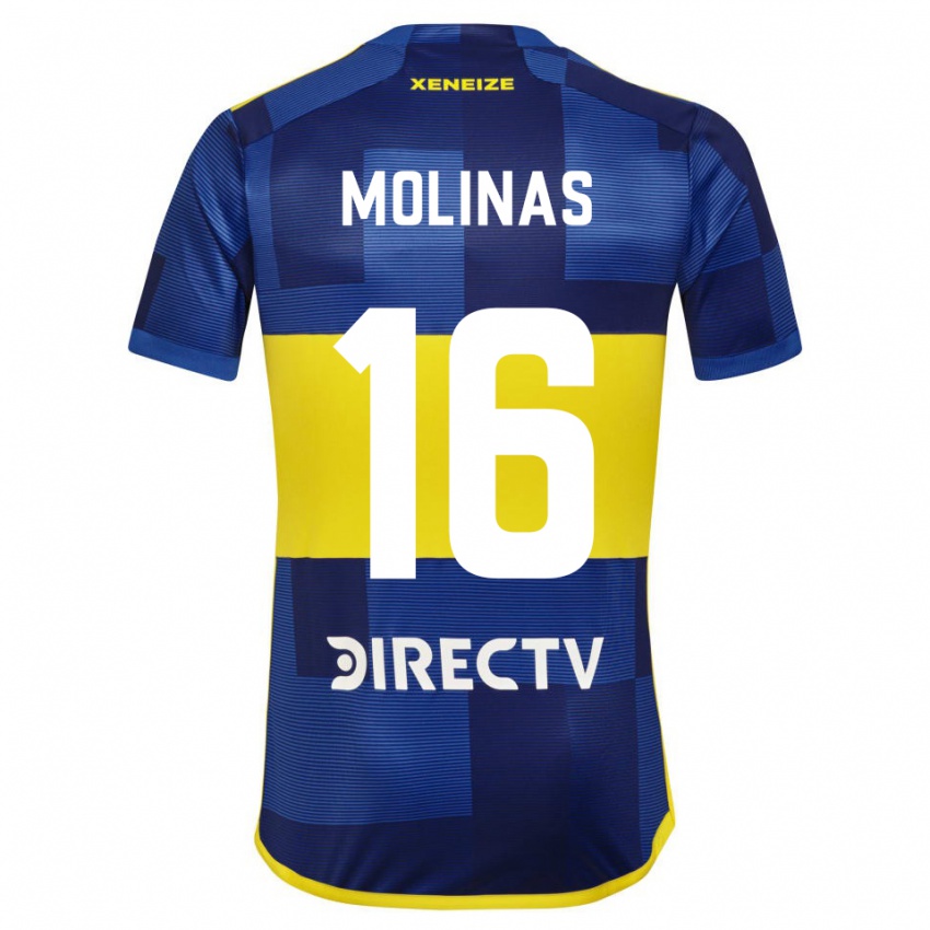 Niño Camiseta Aaron Molinas #16 Azul Amarillo 1ª Equipación 2024/25 La Camisa Chile