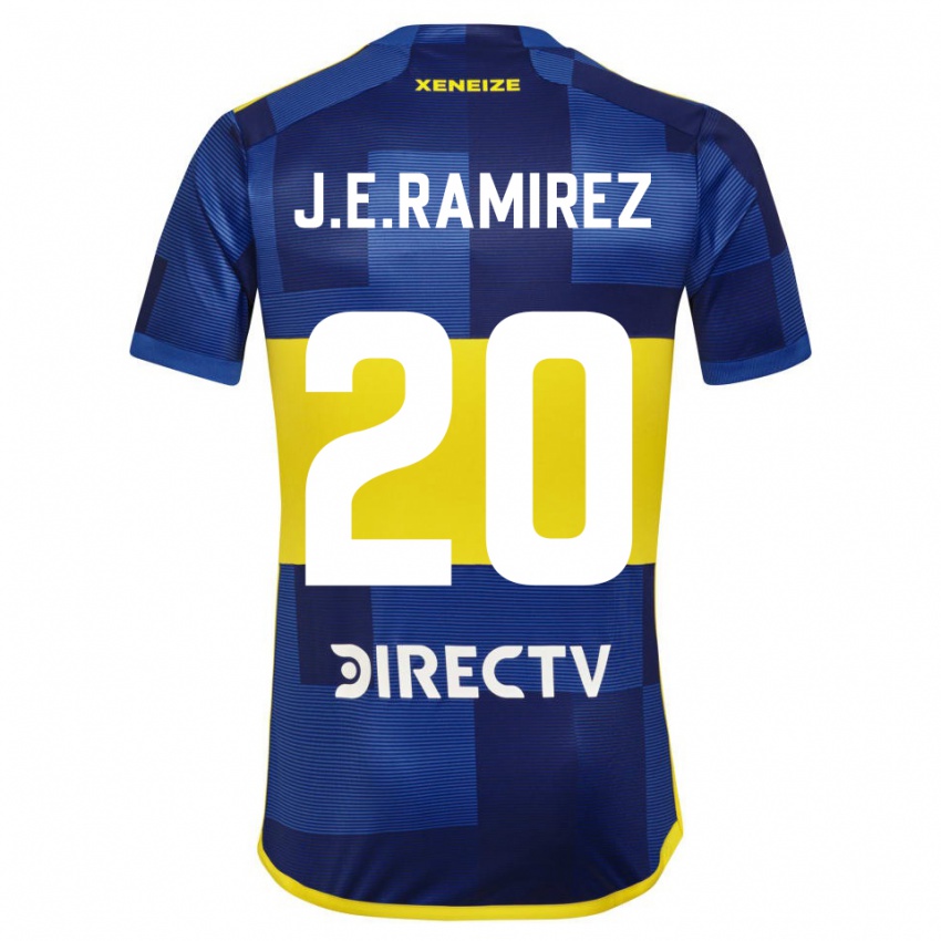 Niño Camiseta Juan Edgardo Ramirez #20 Azul Amarillo 1ª Equipación 2024/25 La Camisa Chile