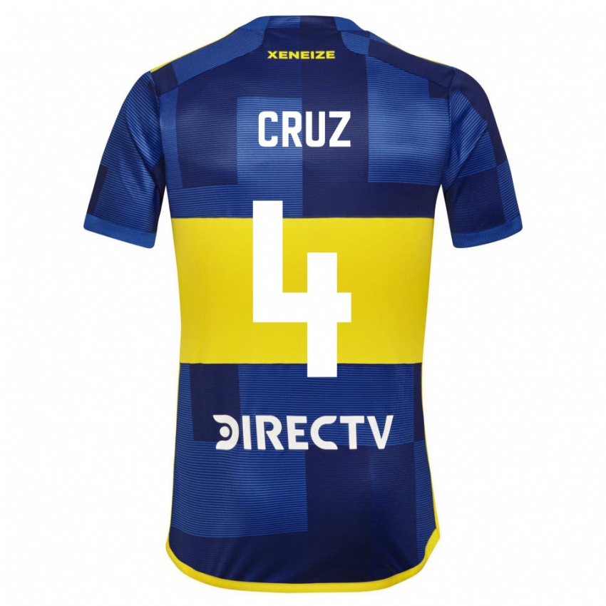 Niño Camiseta Julieta Cruz #4 Azul Amarillo 1ª Equipación 2024/25 La Camisa Chile