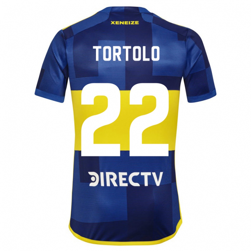 Niño Camiseta Dulce Tortolo #22 Azul Amarillo 1ª Equipación 2024/25 La Camisa Chile