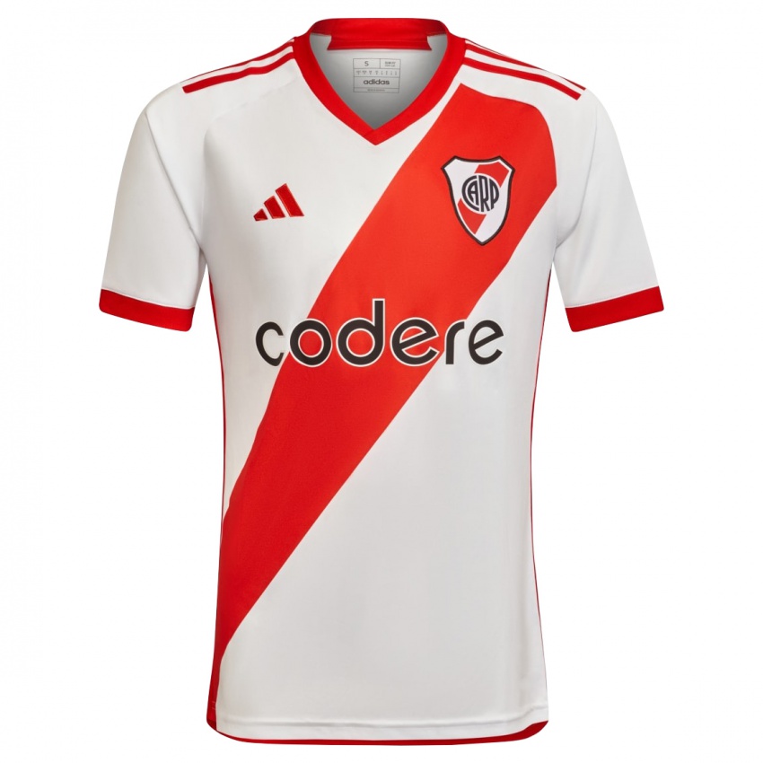 Niño Camiseta Felipe Pena Biafore #28 Blanco Rojo 1ª Equipación 2024/25 La Camisa Chile