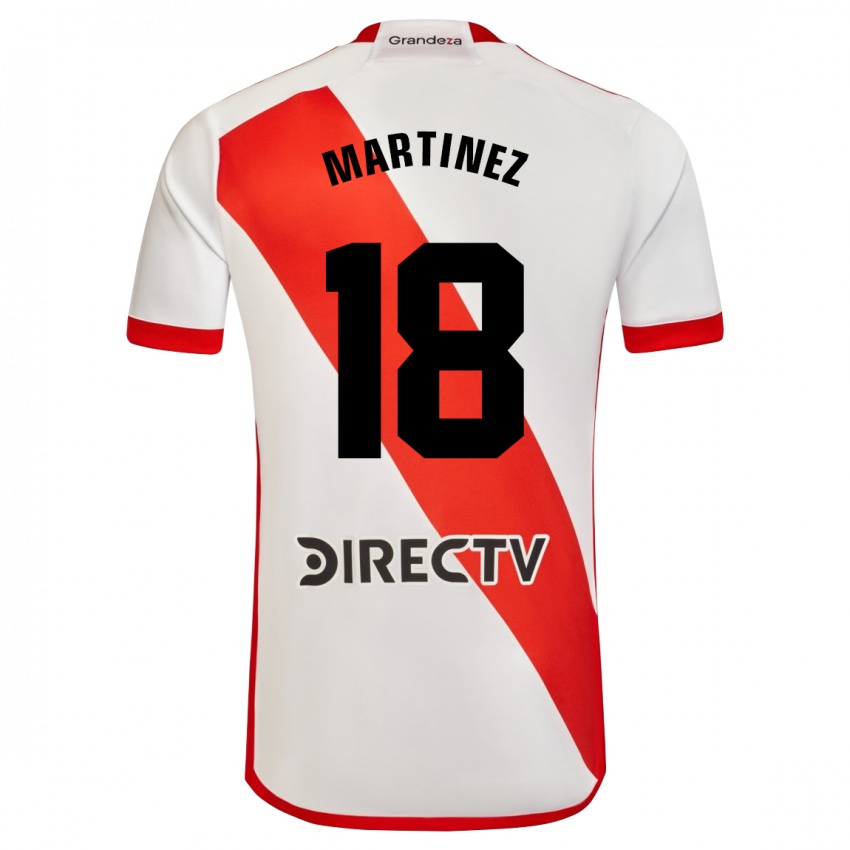 Niño Camiseta Pity Martínez #18 Blanco Rojo 1ª Equipación 2024/25 La Camisa Chile