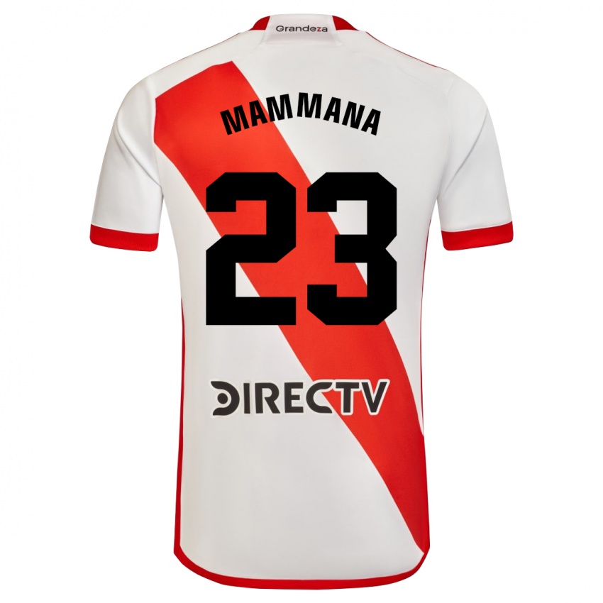 Niño Camiseta Emanuel Mammana #23 Blanco Rojo 1ª Equipación 2024/25 La Camisa Chile