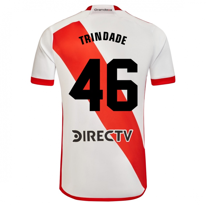 Niño Camiseta Gonzalo Trindade #46 Blanco Rojo 1ª Equipación 2024/25 La Camisa Chile