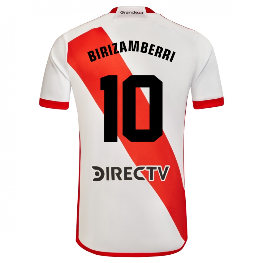 Niño Camiseta María Carolina Birizamberri Rivero #10 Blanco Rojo 1ª Equipación 2024/25 La Camisa Chile