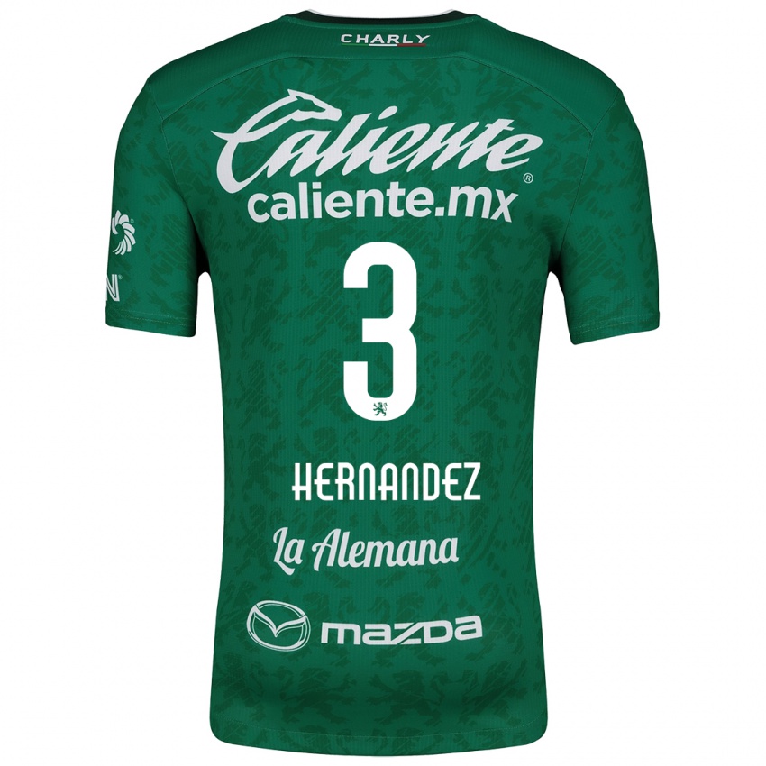 Niño Camiseta Pedro Hernández #3 Verde Blanco 1ª Equipación 2024/25 La Camisa Chile