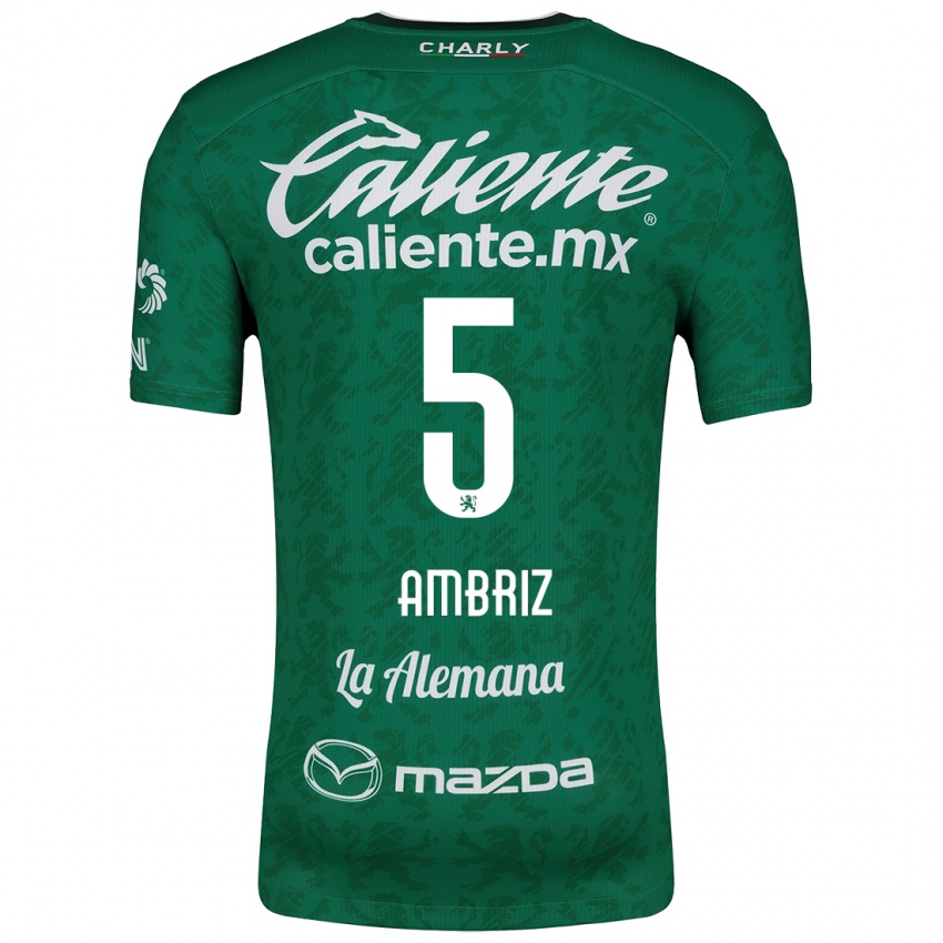 Niño Camiseta Fidel Ambríz #5 Verde Blanco 1ª Equipación 2024/25 La Camisa Chile