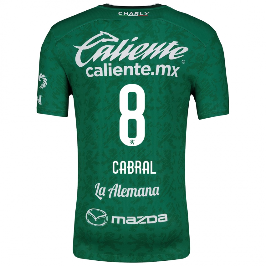 Niño Camiseta Luciano Cabral #8 Verde Blanco 1ª Equipación 2024/25 La Camisa Chile