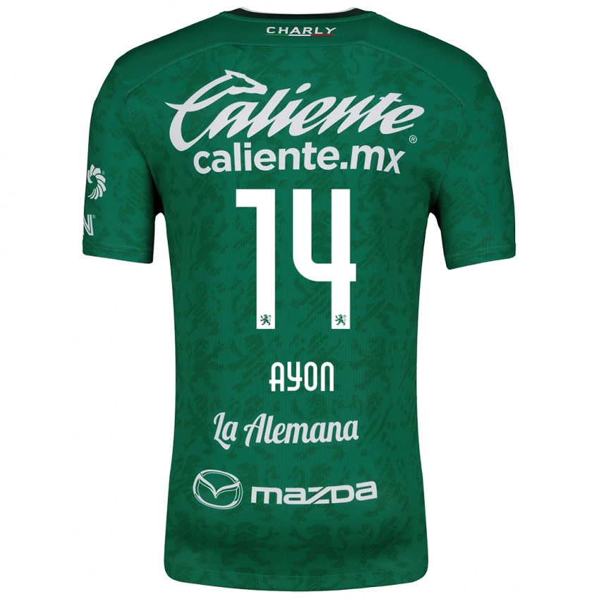 Niño Camiseta Ettson Ayón #14 Verde Blanco 1ª Equipación 2024/25 La Camisa Chile