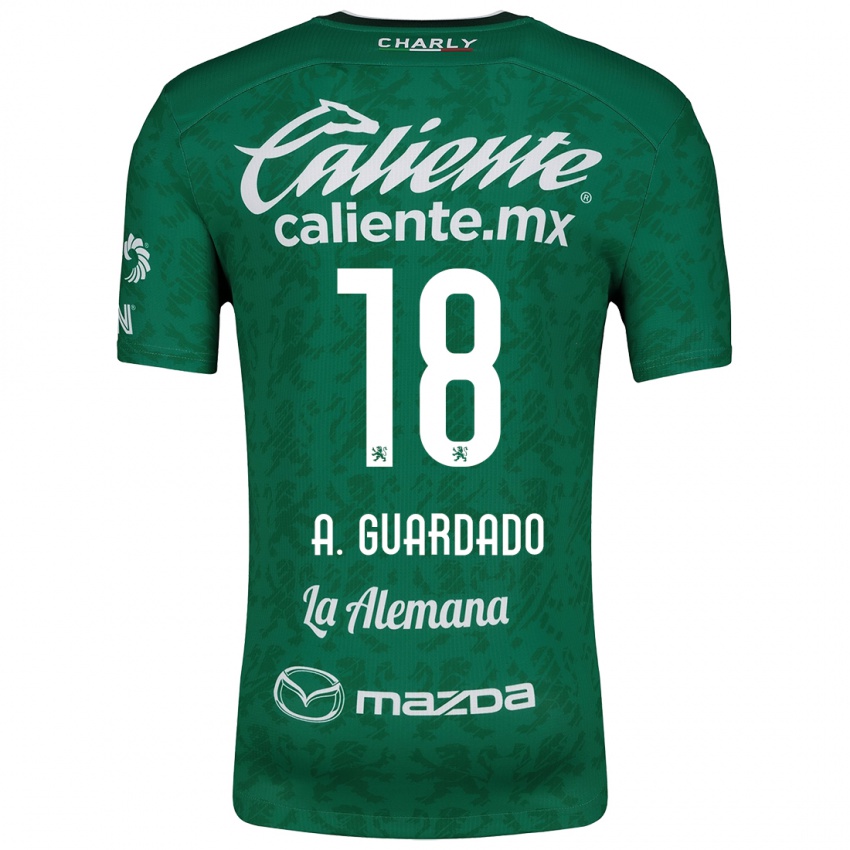 Niño Camiseta Andrés Guardado #18 Verde Blanco 1ª Equipación 2024/25 La Camisa Chile