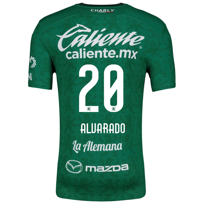 Niño Camiseta Alfonso Alvarado #20 Verde Blanco 1ª Equipación 2024/25 La Camisa Chile